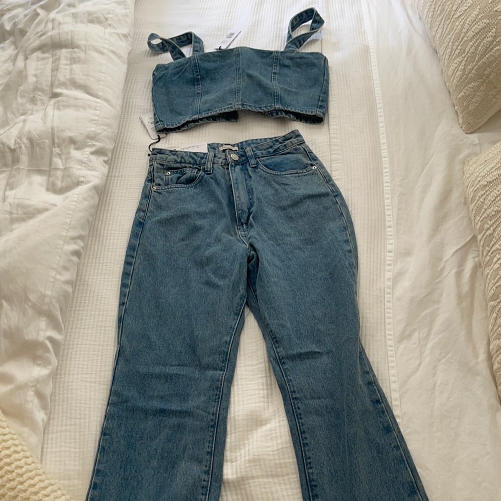 we wore what denim set